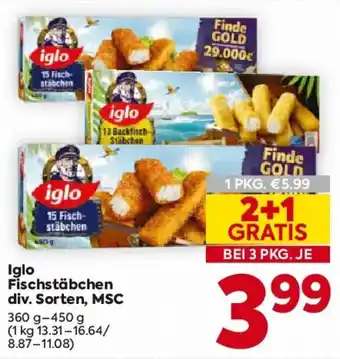 Billa Iglo Fischstäbchen Angebot