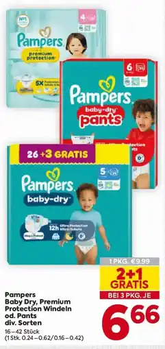 Billa Pampers Baby Dry, Premium Protection Windeln od. Pants Angebot
