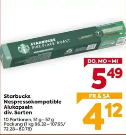 Billa Starbucks Nespressokompatible Alukapseln Angebot