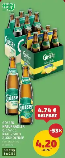 PENNY Gösser naturradler 0,0 % od. naturgold alkoholfrei Angebot