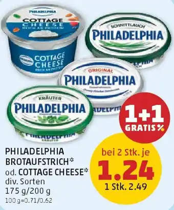 Philadelphia brotaufstrich od. cottage cheese