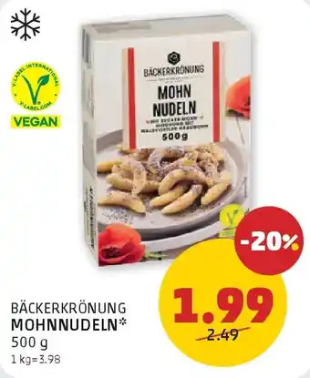 PENNY Bäckerkrönung mohnnudeln Angebot