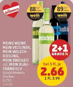 PENNY Meine weine mein veltliner, mein welschriesling, mein zweigelt od. mein blaufränkisch Angebot