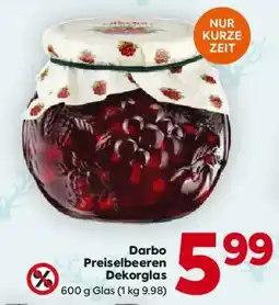 Billa Darbo Preiselbeeren Dekorglas Angebot