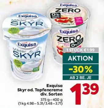 Billa Exquisa Skyr od. Topfencreme Angebot