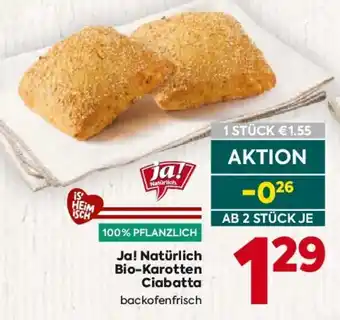 Billa Ja! Natürlich Bio-Karotten Ciabatta Angebot