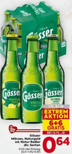 Billa Gösser Märzen, Naturgold od. Natur Radler Angebot