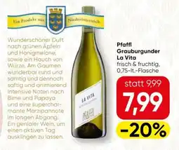 SPAR Gourmet Pfaffl Grauburgunder La Vita Angebot