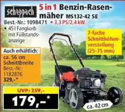 Norma Scheppach 5 in 1 Benzin-Rasenmäher MS132-42 SE Angebot