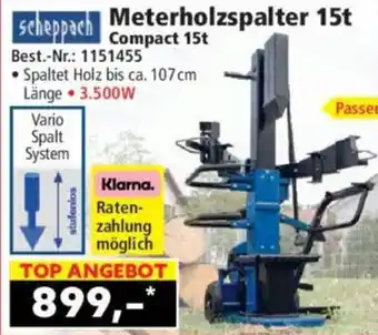 Scheppach Meterholzspalter 15t Compact 15t