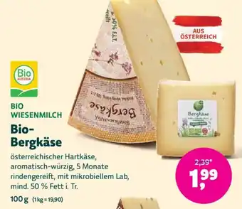 Bio-Wiesenmilch Bergkäse