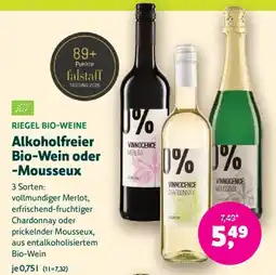 Denn's Biomarkt Riegel Bio-Weine Alkoholfreier Bio-Wein oder -Mousseux Angebot