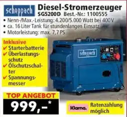 Norma scheppach Diesel-Stromerzeuger SG5200D Angebot