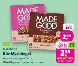 Denn's Biomarkt MadeGood Bio-Müsliriegel Angebot