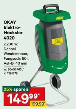 Lagerhaus OKAY Elektro-Häcksler 4020 Angebot