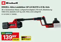 Lagerhaus Einhell Akku-Laubbläser GP-LB 36/270 Li E BL-Solo Angebot