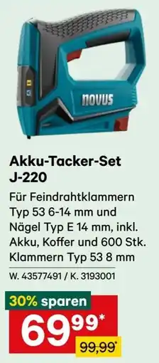 Lagerhaus Akku-Tacker-Set J-220 Angebot