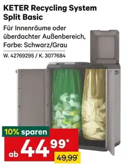 Lagerhaus KETER Recycling System Split Basic Angebot