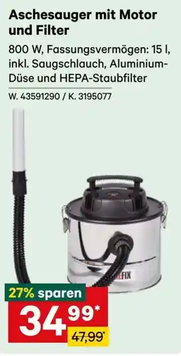 Lagerhaus Aschesauger mit Motor und Filter Angebot