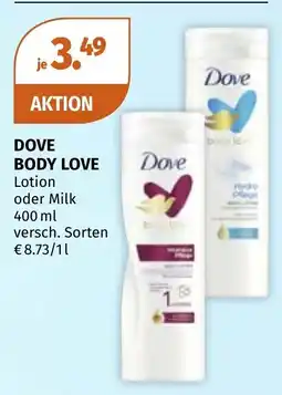 Müller Dove Body Love Lotion oder Milk Angebot