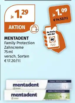 Müller Mentadent Family Protection Zahncreme Angebot