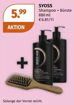 Müller SYOSS Shampoo + Bürste Angebot