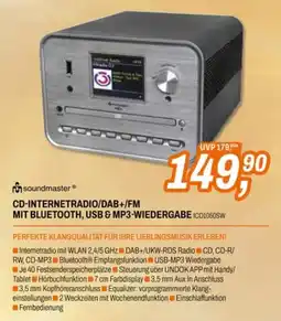Expert soundmaster CD-INTERNETRADIO/DAB+/FM MIT BLUETOOTH, USB & MP3-WIEDERGABE ICD1050SW Angebot