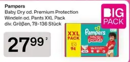 Bipa Pampers Baby Dry od. Premium Protection Windeln od. Pants XXL Pack Angebot