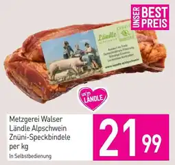 Sutterlüty Metzgerei Walser Ländle Alpschwein Znünispeckbindele Angebot