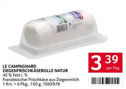 Transgourmet Le Campagnard Ziegenfrischkäserolle Natur Angebot