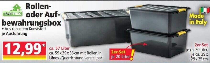 Rollen- oder Aufbewahrungsbox 20 l Angebot bei Norma