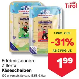 MPreis Erlebnissennerei Zillertal Käsescheiben Angebot