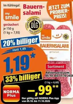 Norma Bauernsalami my smile Angebot