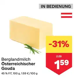 MPreis Berglandmilch Österreichischer Gouda Angebot