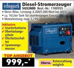 Norma scheppach Diesel-Stromerzeuger SG5200D Angebot