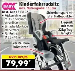 Norma Baby Kinderfahrradsitz Angebot