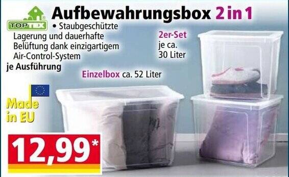 Aufbewahrungsbox 2in1 30 l Angebot bei Norma