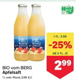 MPreis BIO vom BERG Apfelsaft Angebot