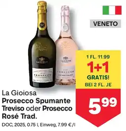 MPreis La Gioiosa Prosecco Spumante Treviso oder Prosecco Rosé Trad. Angebot
