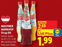 Lidl Mautner Markhof Sirup 0% Angebot