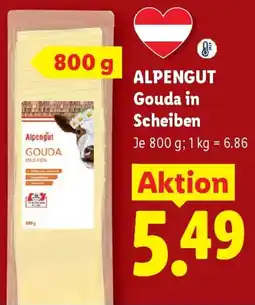 Lidl Alpengut Gouda in Scheiben Angebot