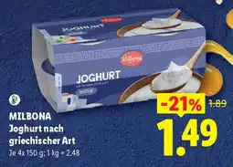 Lidl Milbona Joghurt nach griechischer Art Angebot
