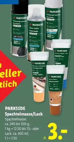 Lidl Parkside Spachtelmasse/Lack Angebot