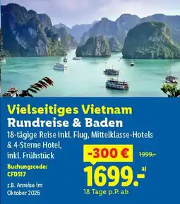 Lidl Vielseitiges Vietnam Rundreise & Baden Angebot