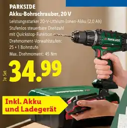 Lidl Parkside Akku-Bohrschrauber, 20 V Angebot