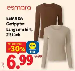 Lidl Esmara Geripptes Langarmshirt Angebot