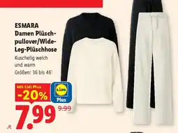 Lidl ESMARA Damen Plüschpullover/Wide-Leg-Plüschhose Angebot