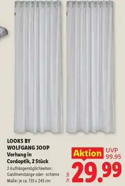 Lidl Looks by Wolfgang Joop Vorhang in Cordoptik Angebot