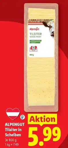 Lidl Alpengut Tilsiter in Scheiben Angebot