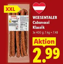 Lidl Wiesentaler Cabanossi Klassik Angebot